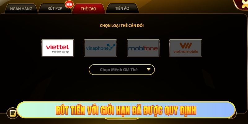 Rút tiền với giới hạn đã được quy định