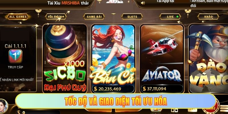 Tốc độ và giao diện tối ưu hóa