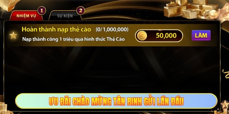 Ưu đãi chào mừng tân binh gửi lần đầu